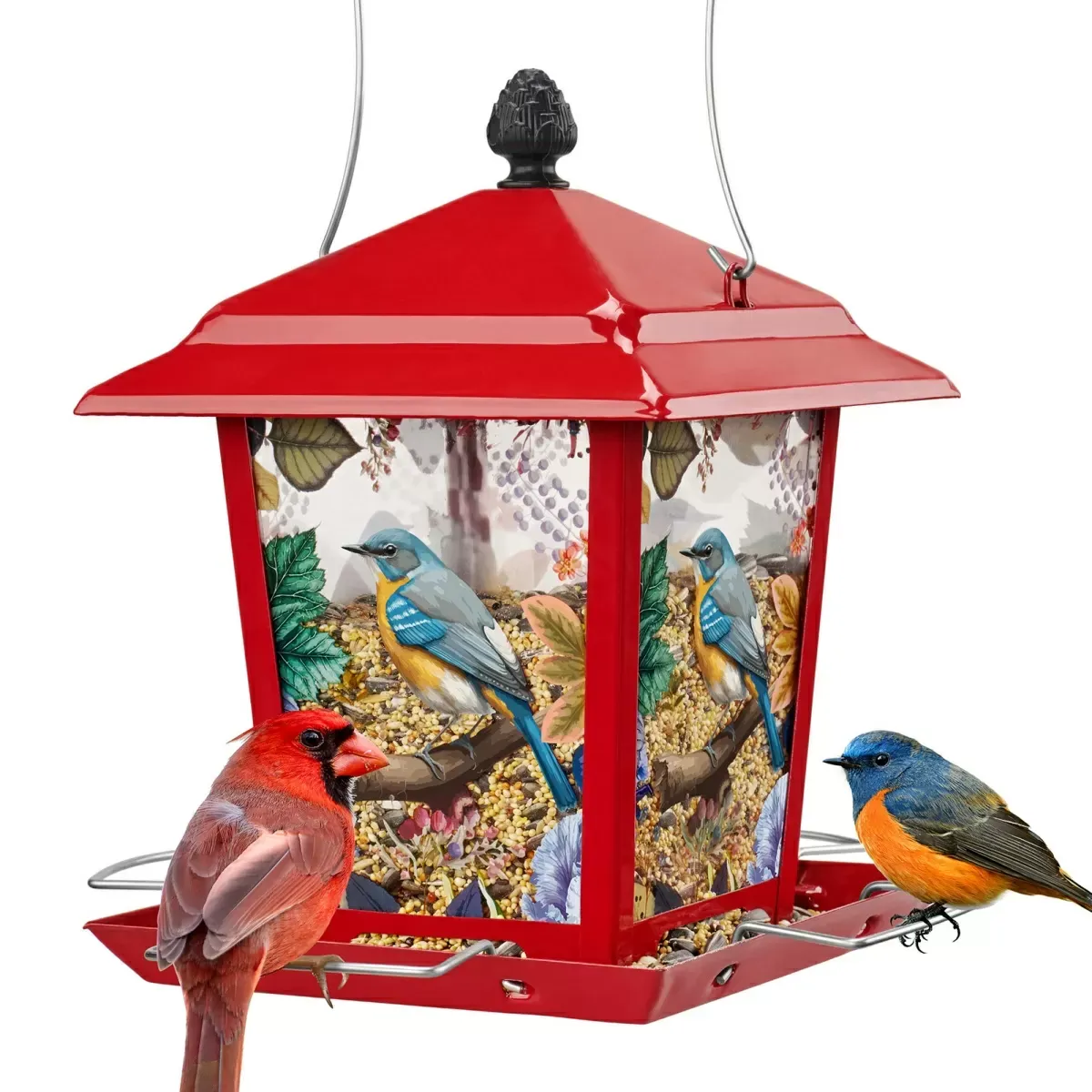 Kingsyard Hopper Bird Feeder with Detachable Roof 2