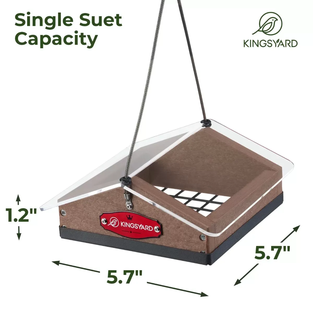 Brown Kingsyard Upside Down Squirrel Proof Suet Feeder 3