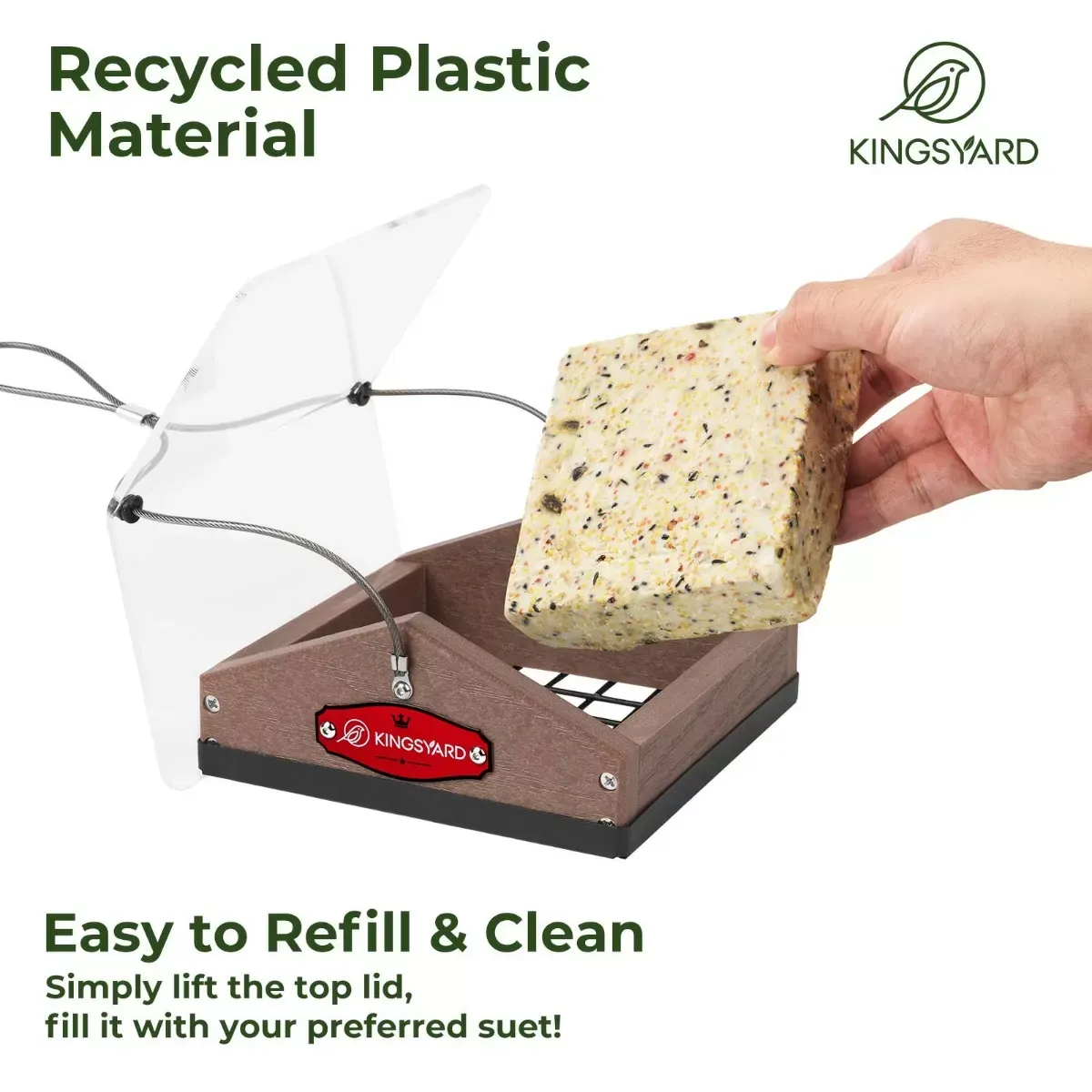 Brown Kingsyard Upside Down Squirrel Proof Suet Feeder 4