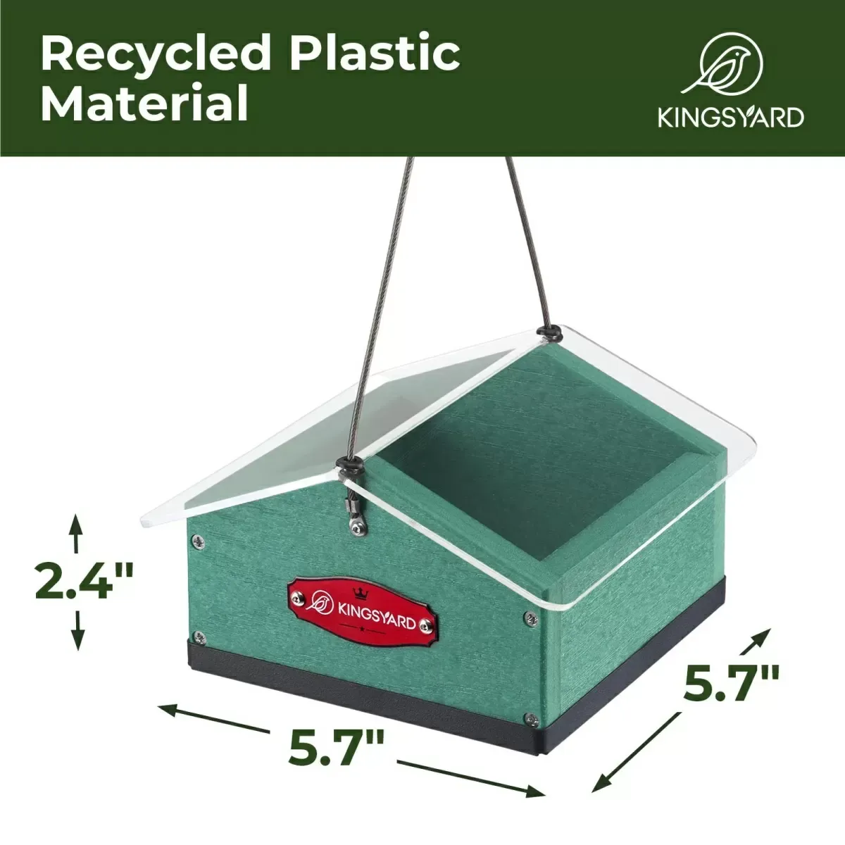 Green Kingsyard Upside Down Squirrel Proof Double Suet Feeder 3