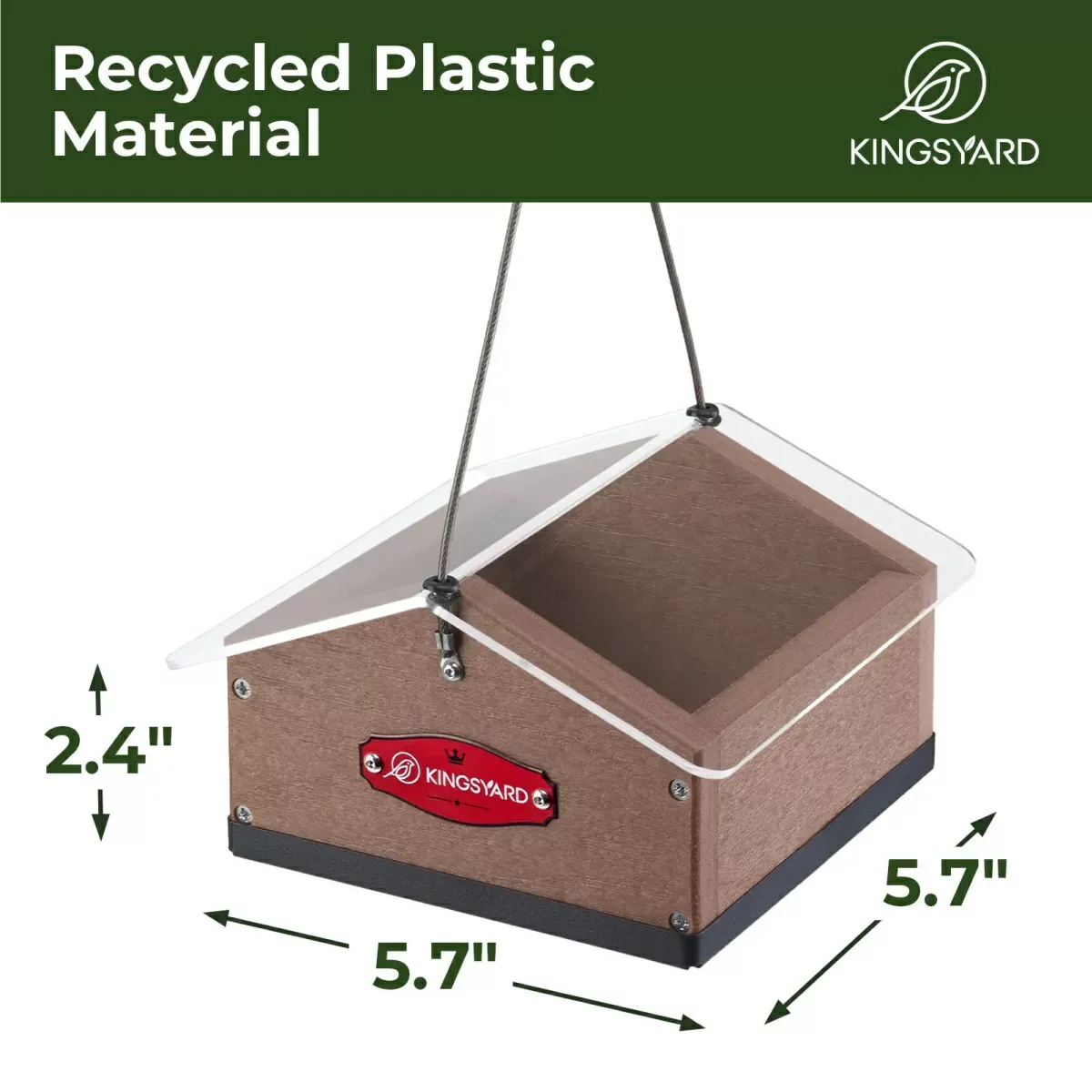 Brown Kingsyard Upside Down Squirrel Proof Double Suet Feeder 3