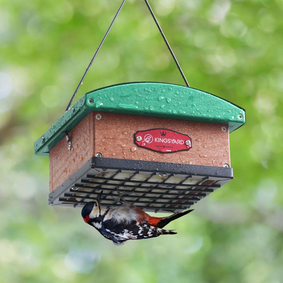 Kingsyard Recycled Plastic Upside Down Double Suet Feeder