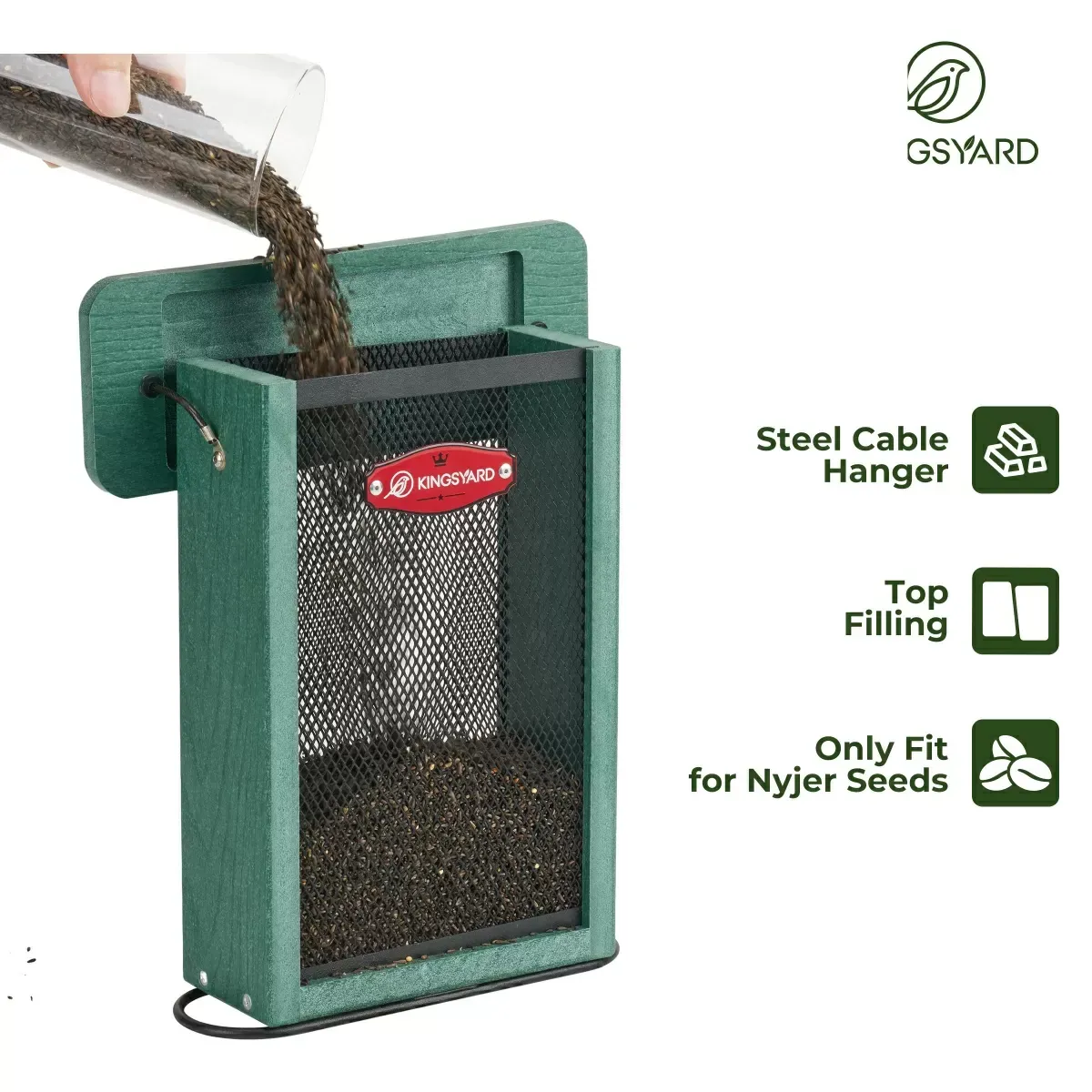 Kingsyard Metal Mesh Nyjer/Thistle Bird Feeder 6