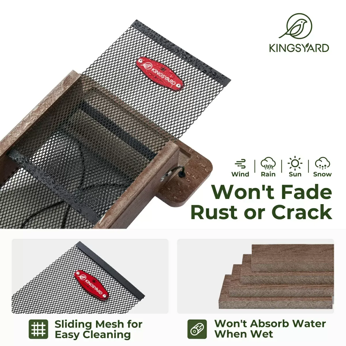 Brown Kingsyard Metal Mesh Nyjer/Thistle Bird Feeder 5