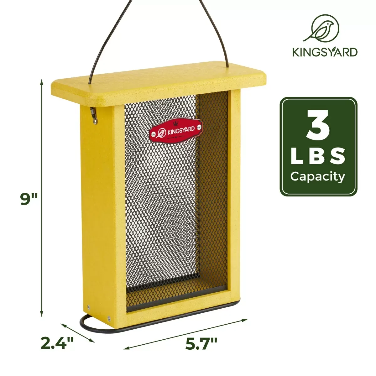 Yellow Kingsyard Metal Mesh Nyjer/Thistle Bird Feeder 3