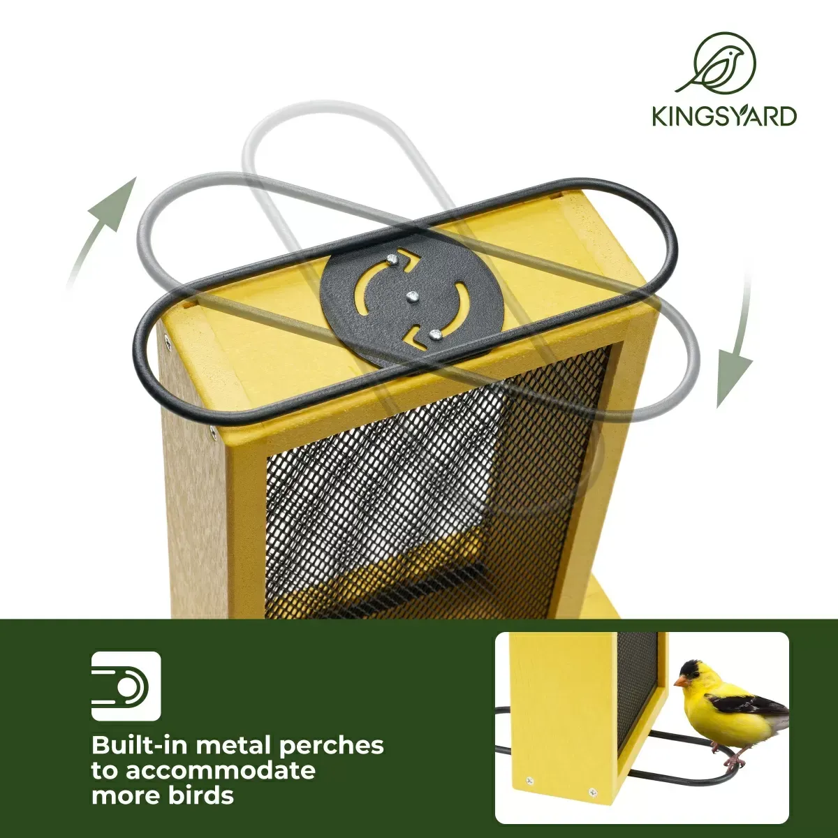 Yellow Kingsyard Metal Mesh Nyjer/Thistle Bird Feeder 4