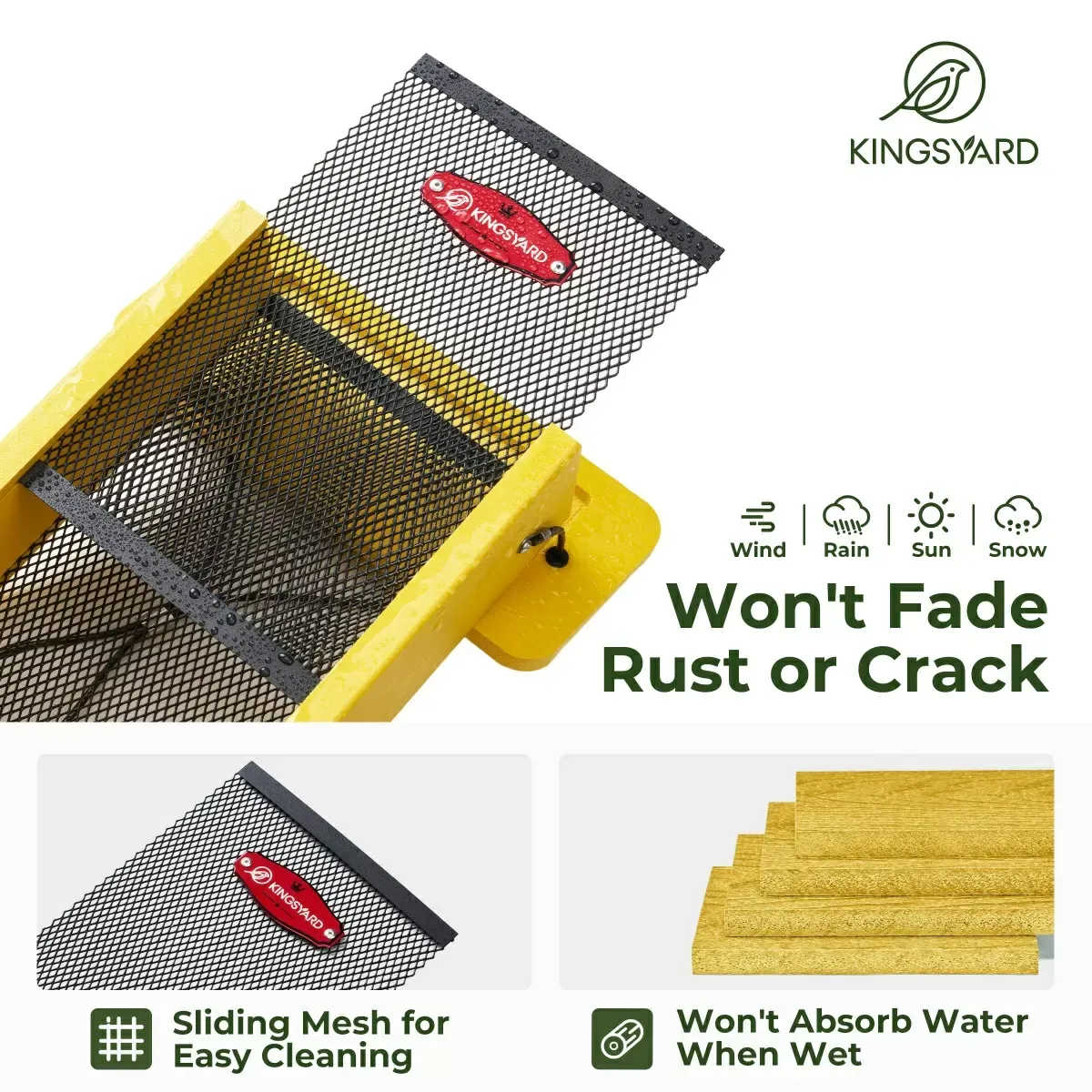 Yellow Kingsyard Metal Mesh Nyjer/Thistle Bird Feeder 5