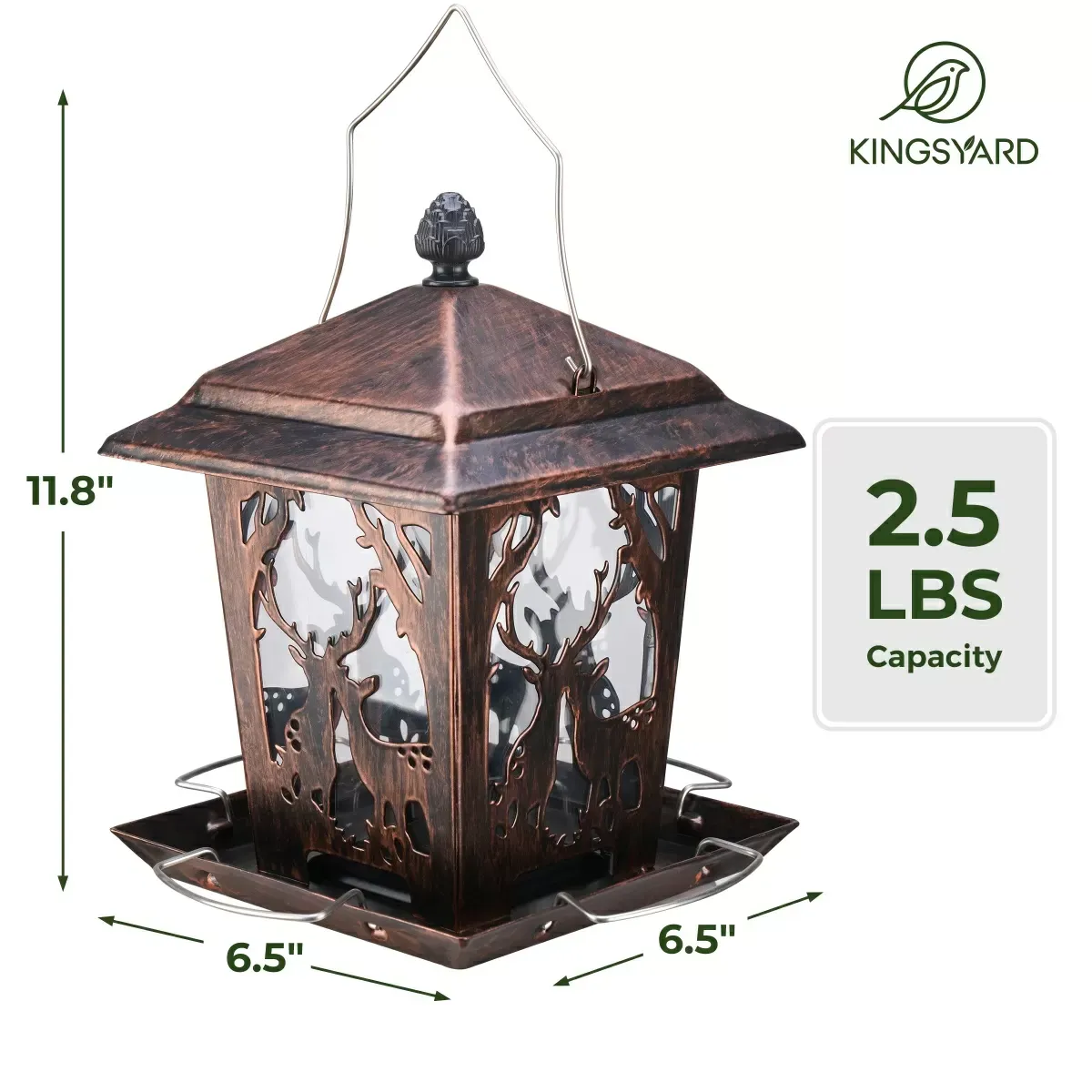 Kingsyard Weatherproof Metal Hopper Bird Feeder 3 Kingsyard Weatherproof Metal Hopper Bird Feeder 3
