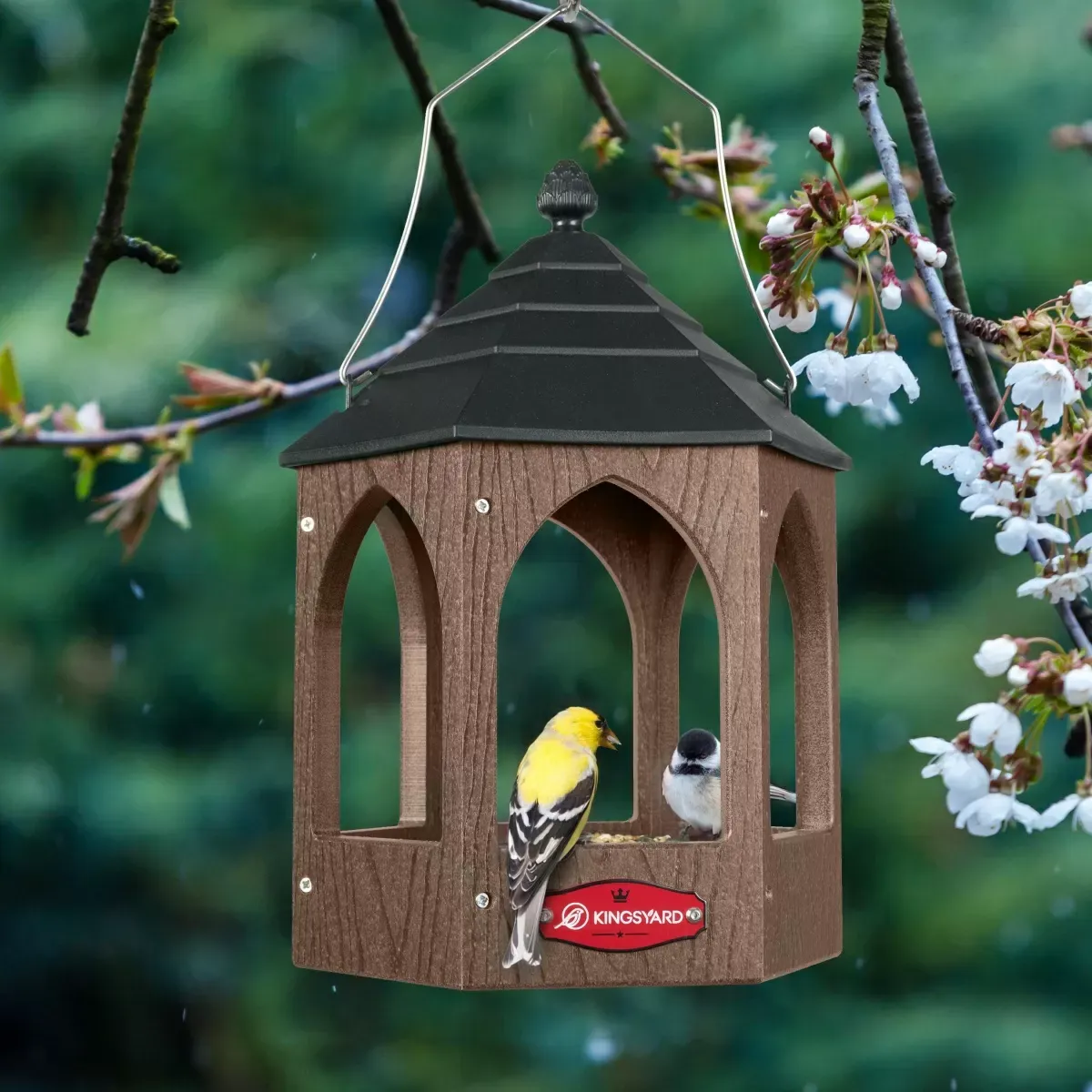 Brown Kingsyard Recycled Plastic Bird Feeder 6 Brown Kingsyard Recycled Plastic Bird Feeder 6