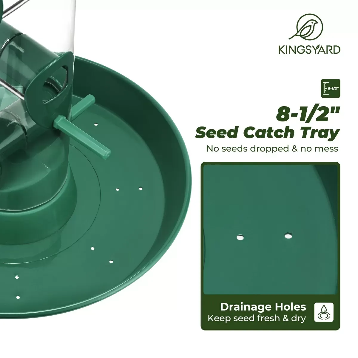 Kingsyard Weatherproof Metal Tube Feeder with Dome 5 Kingsyard Weatherproof Metal Tube Feeder with Dome 5