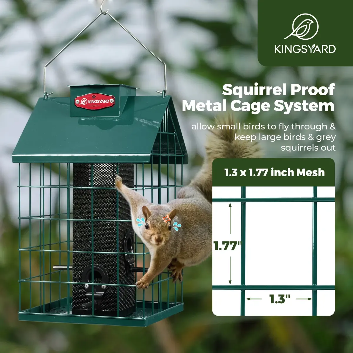 Kingsyard Weatherproof Caged Squirrel Proof Bird Feeder 6