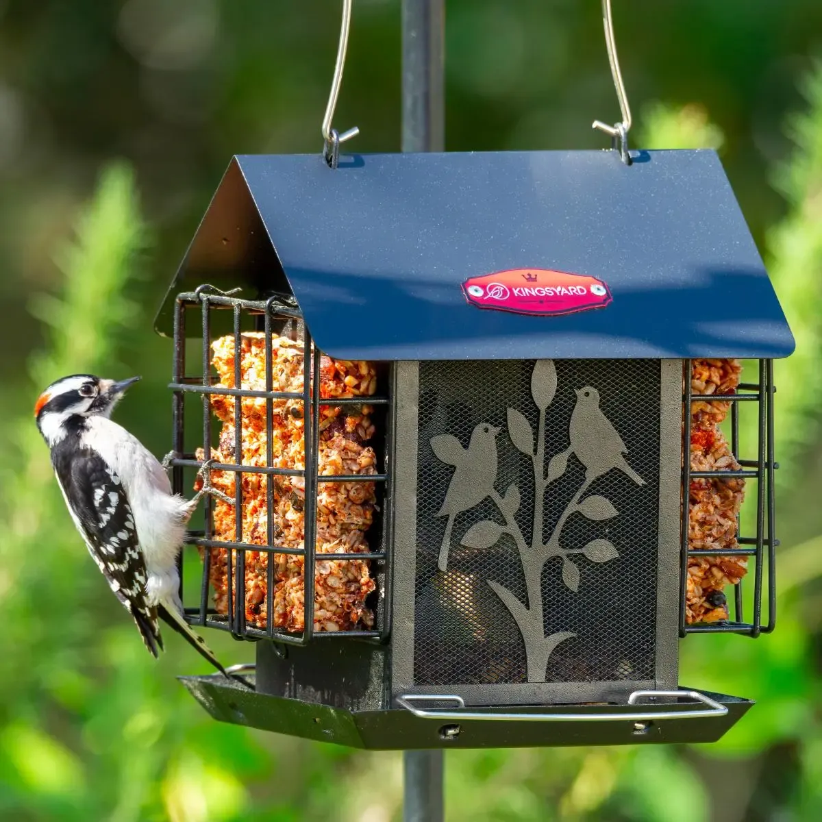 Kingsyard Double Suet Hopper Bird Feeder With Rainproof Roof