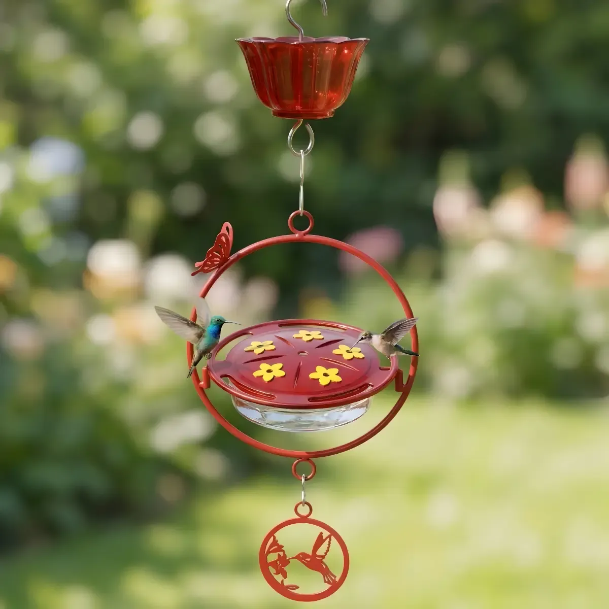 Kingsyard Circle Shape Tray Hummingbird Feeder with Ant Moat