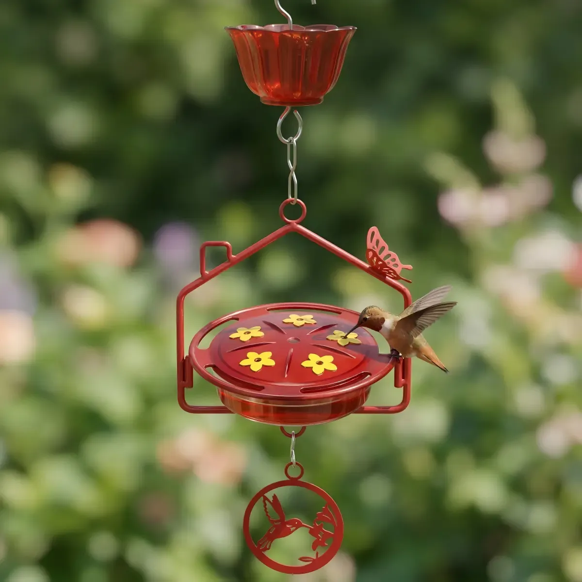 Kingsyard House Shape Tray Hummingbird Feeder with Ant Moat