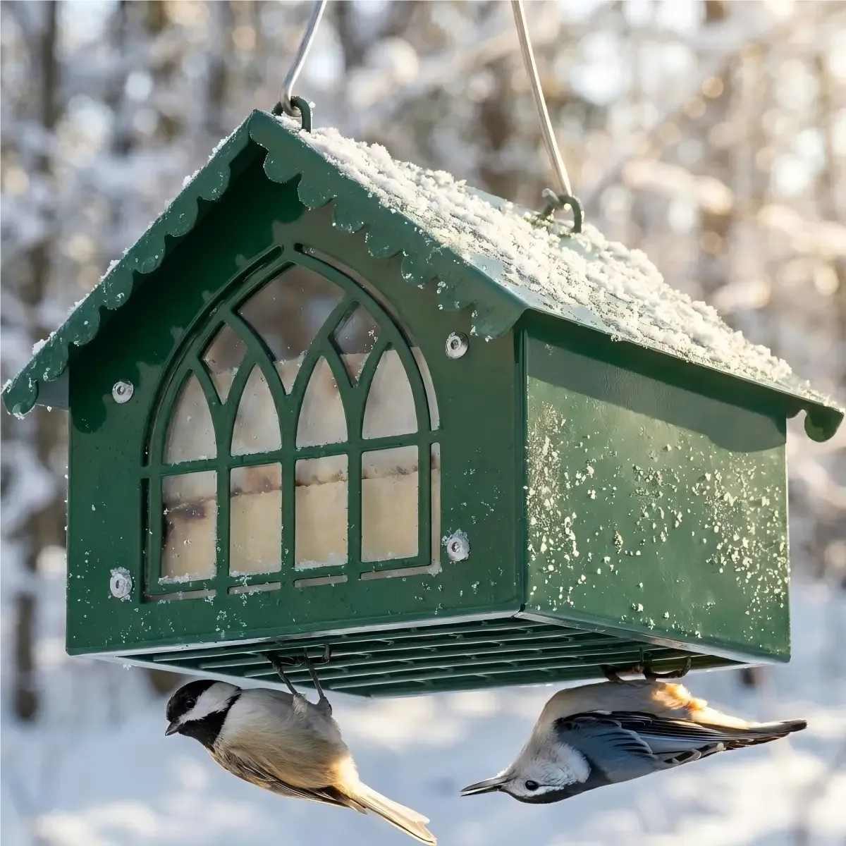Kingsyard Metal Upside Down Double Suet Bird Feeder