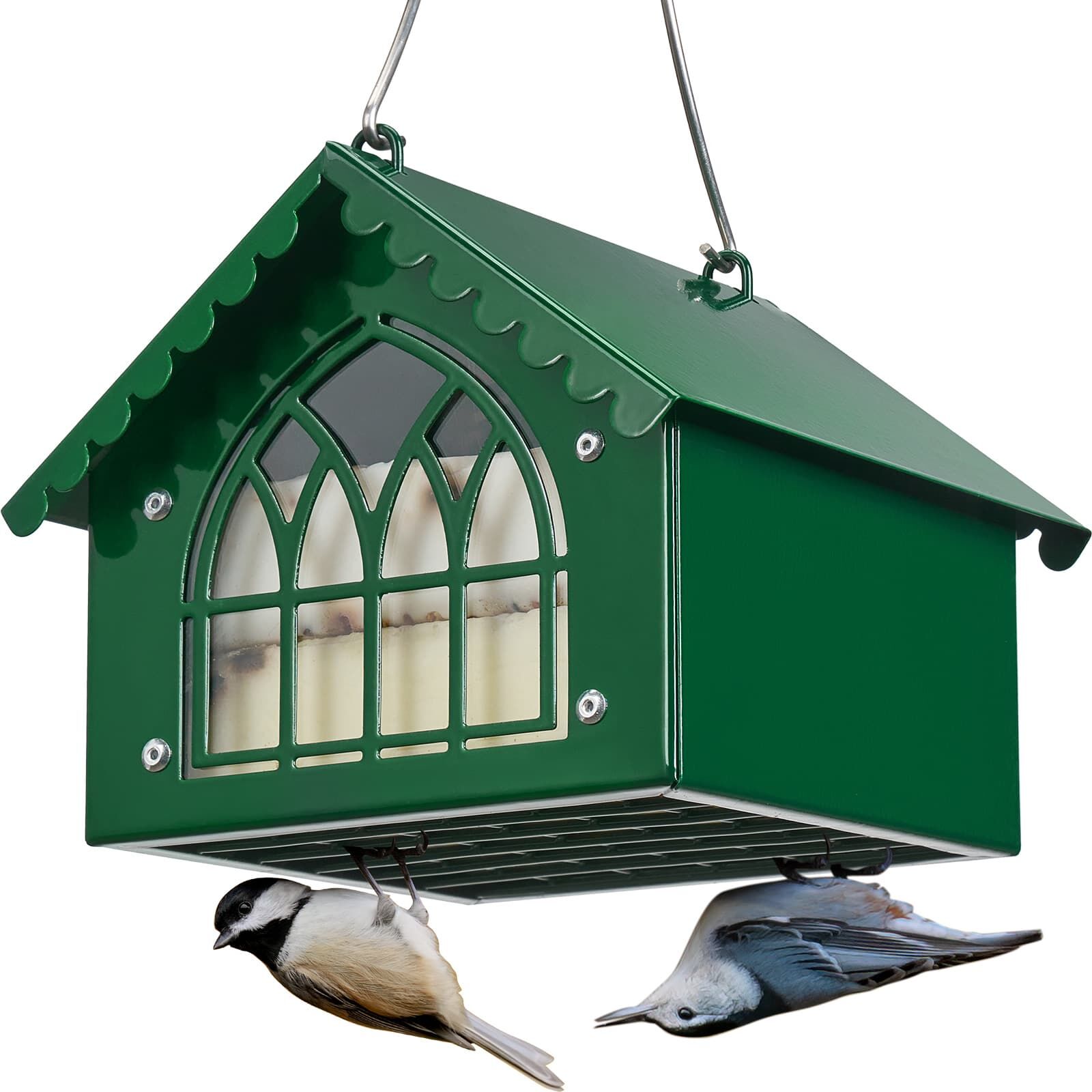 Kingsyard Metal Upside Down Double Suet Bird Feeder 2 Kingsyard Metal Upside Down Double Suet Bird Feeder 2