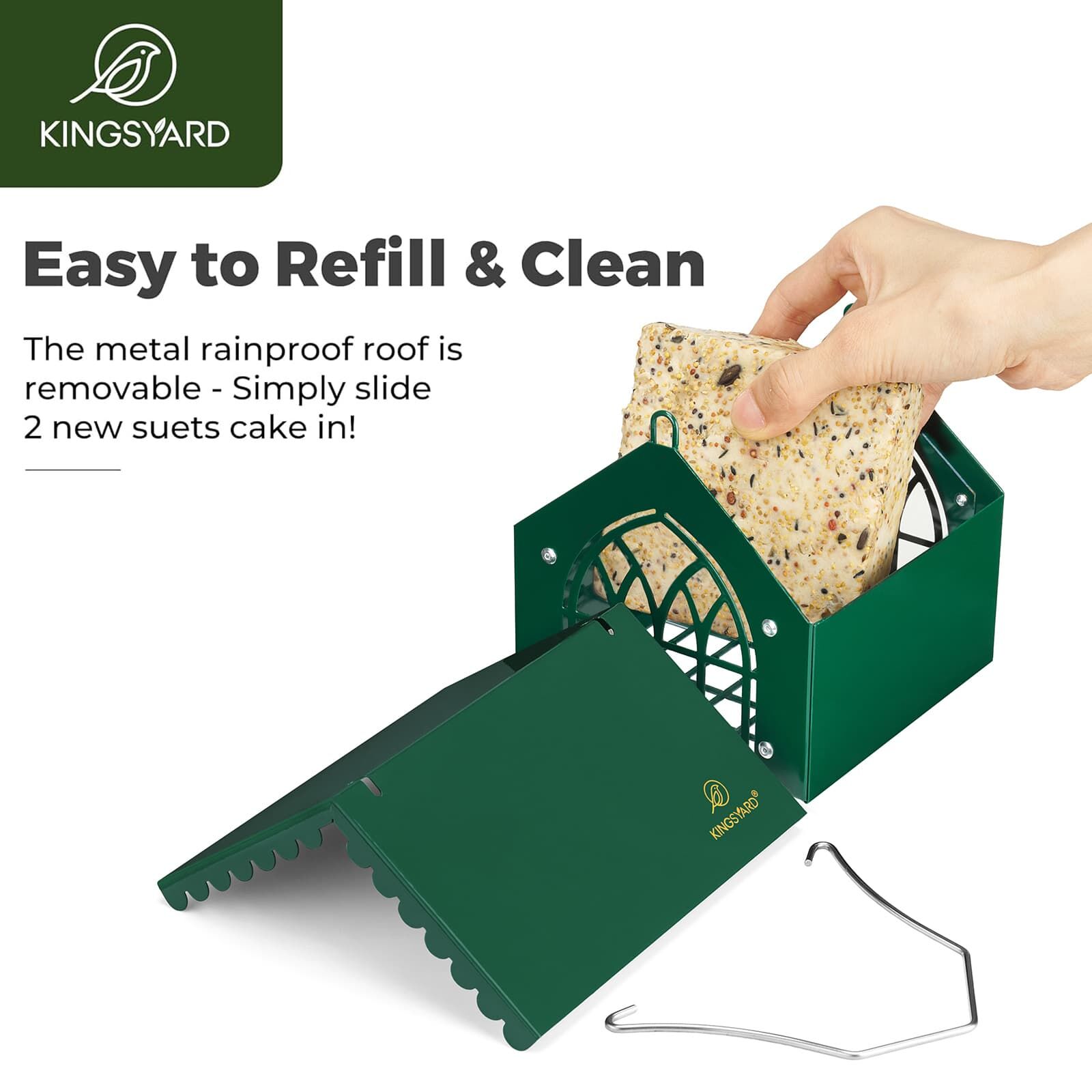 Green Kingsyard Metal Upside Down Double Suet Bird Feeder 4