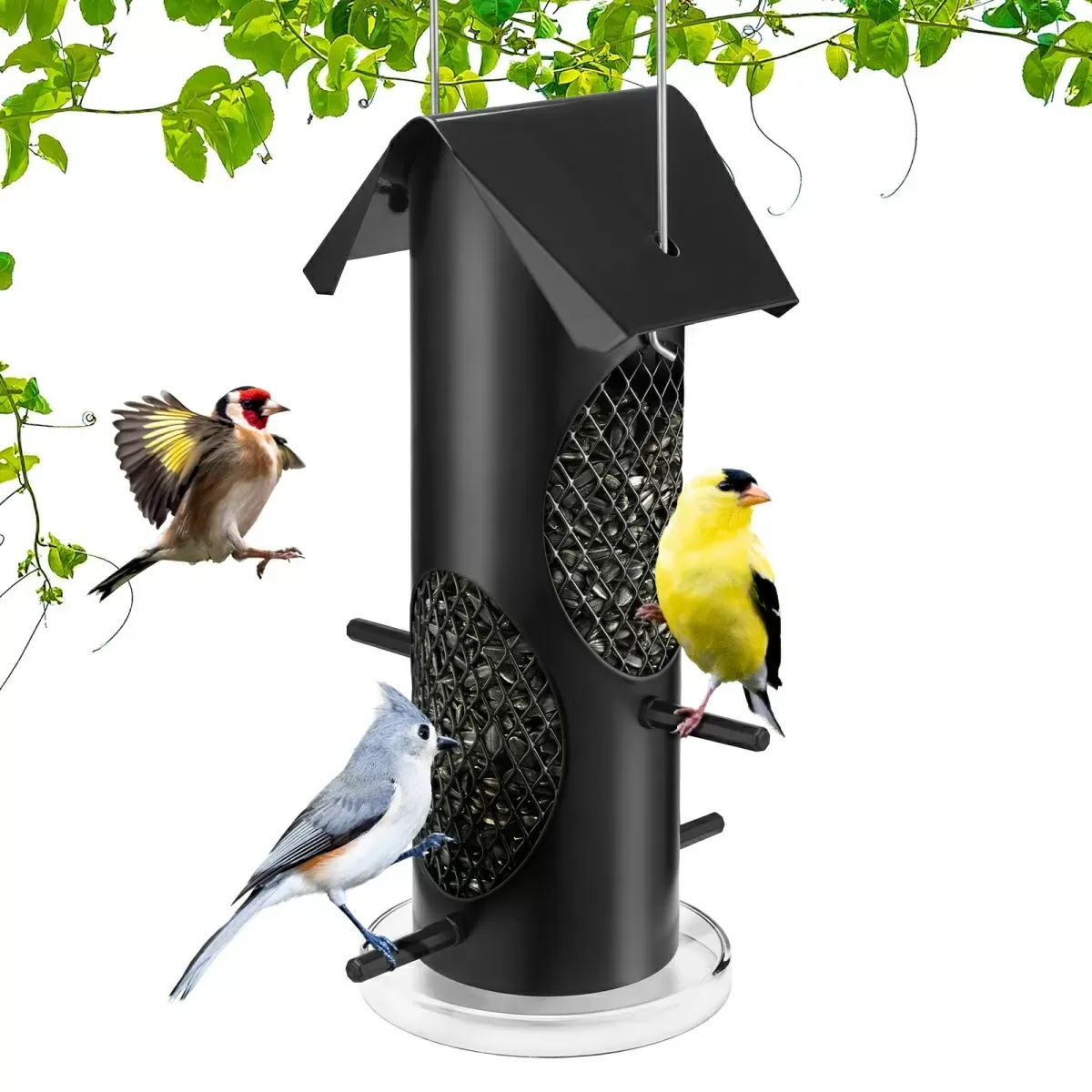 Kingsyard Squirrel Proof Mealworm Tube Bird Feeder 2