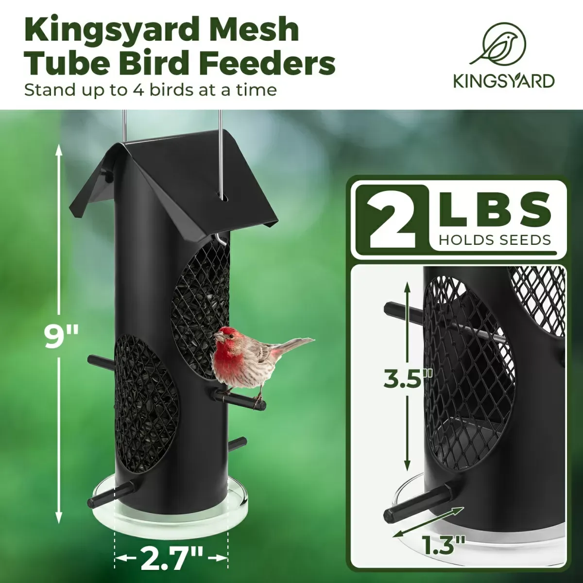 Kingsyard Squirrel Proof Mealworm Tube Bird Feeder 3