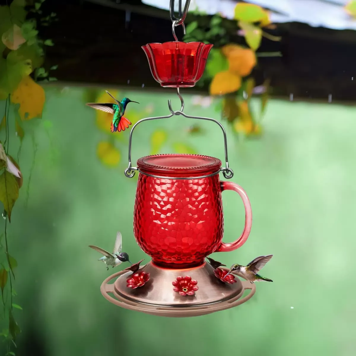 Kingsyard 16oz Bee &amp; Ant Proof Glass Hummingbird Feeders
