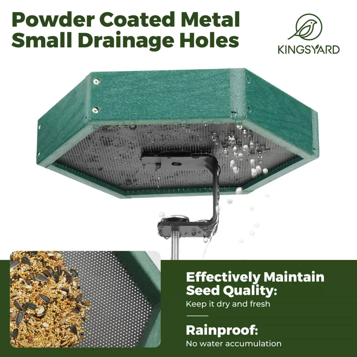 Kingsyard Platform Bird Feeder with Freestanding Tray 5