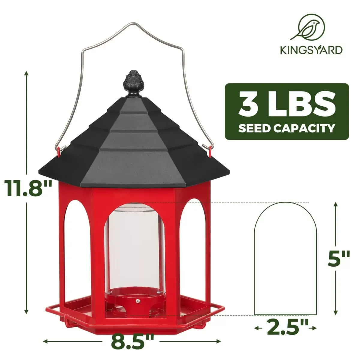 Kingsyard Large Capacity Gazebo Wild Bird Feeder 3