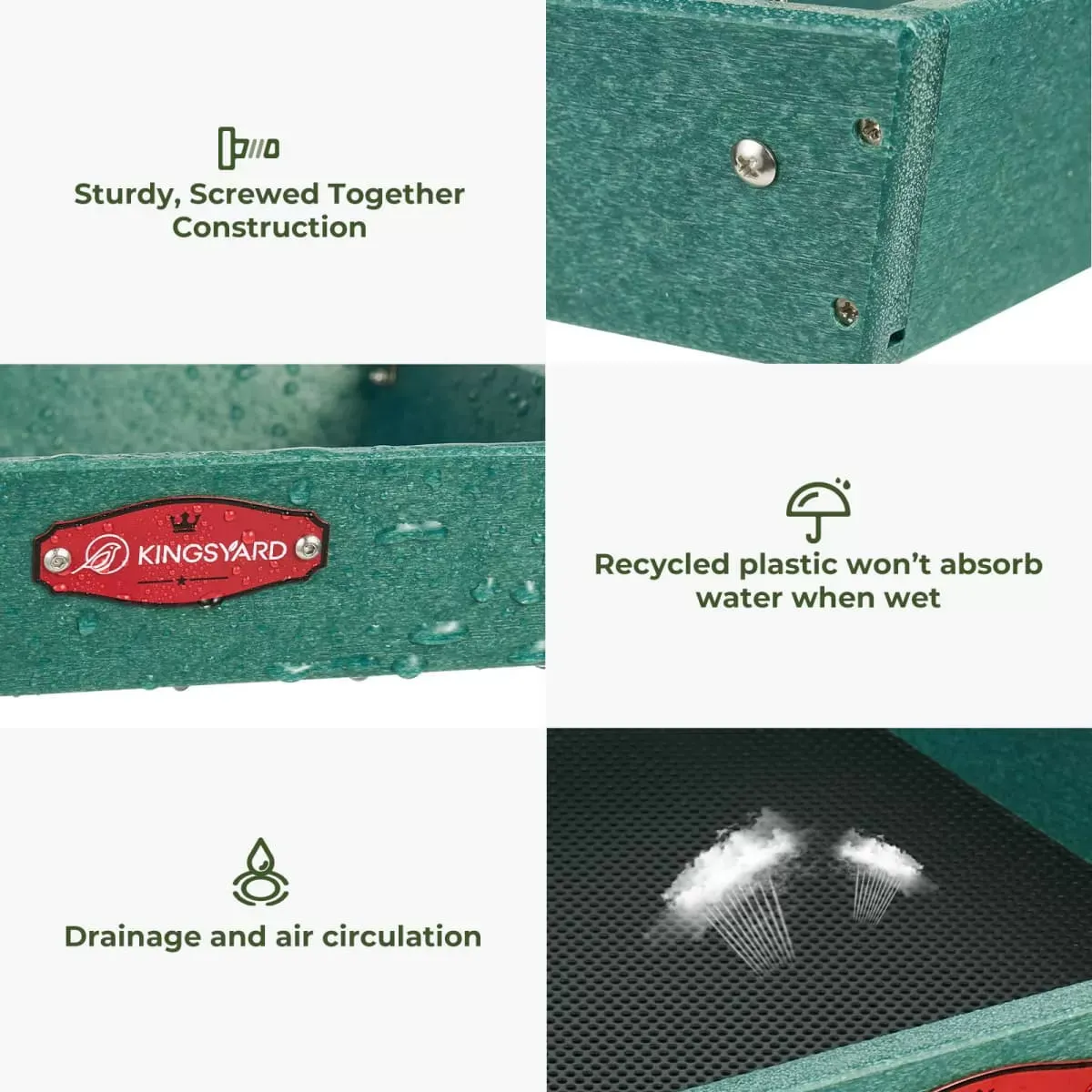 Green Kingsyard Large Capacity 2-Tier Platform Bird Feeder 5