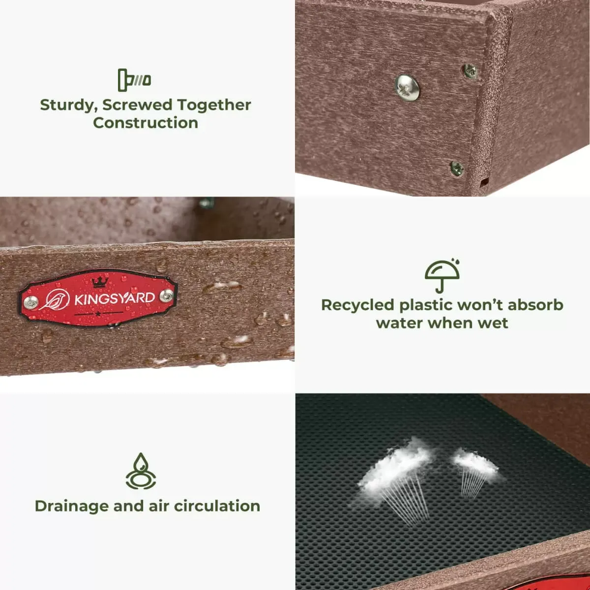 Brown Kingsyard Large Capacity 2-Tier Platform Bird Feeder 5