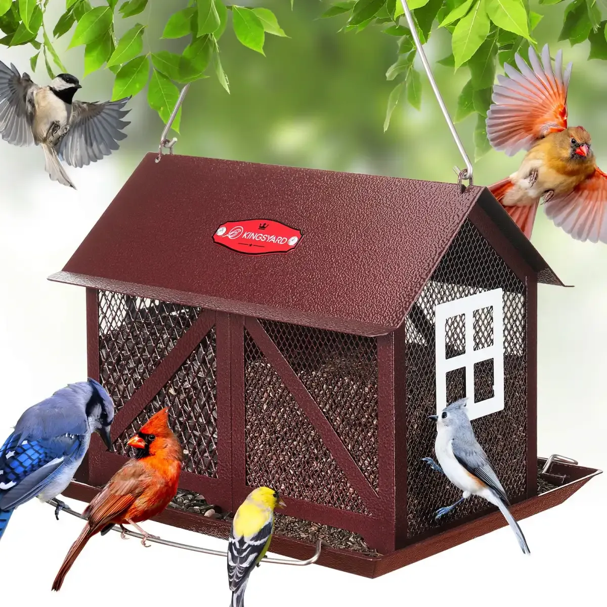 Bronze Kingsyard Large Capacity House Bird Feeder with Seed Tray 2