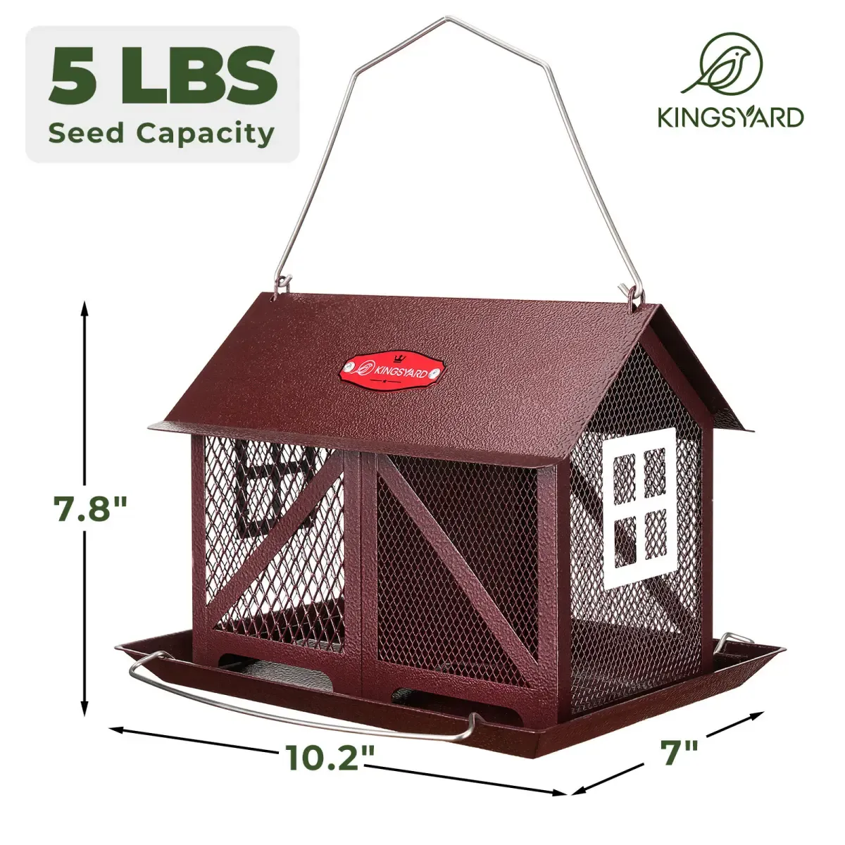 Bronze Kingsyard Large Capacity House Bird Feeder with Seed Tray 3