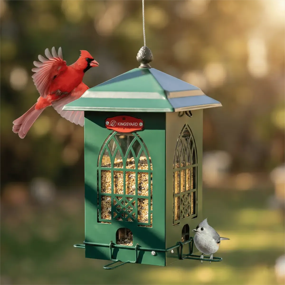 Kingsyard Squirrel Proof Large Capacity Bird Feeder House