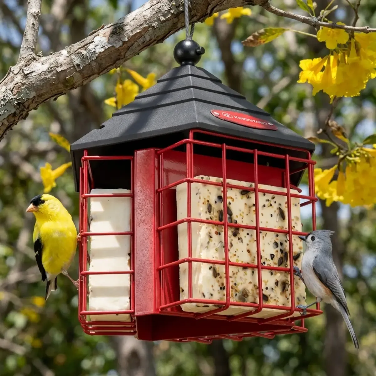 Kingsyard Metal Suet Bird Feeder with 3 Suet Cages