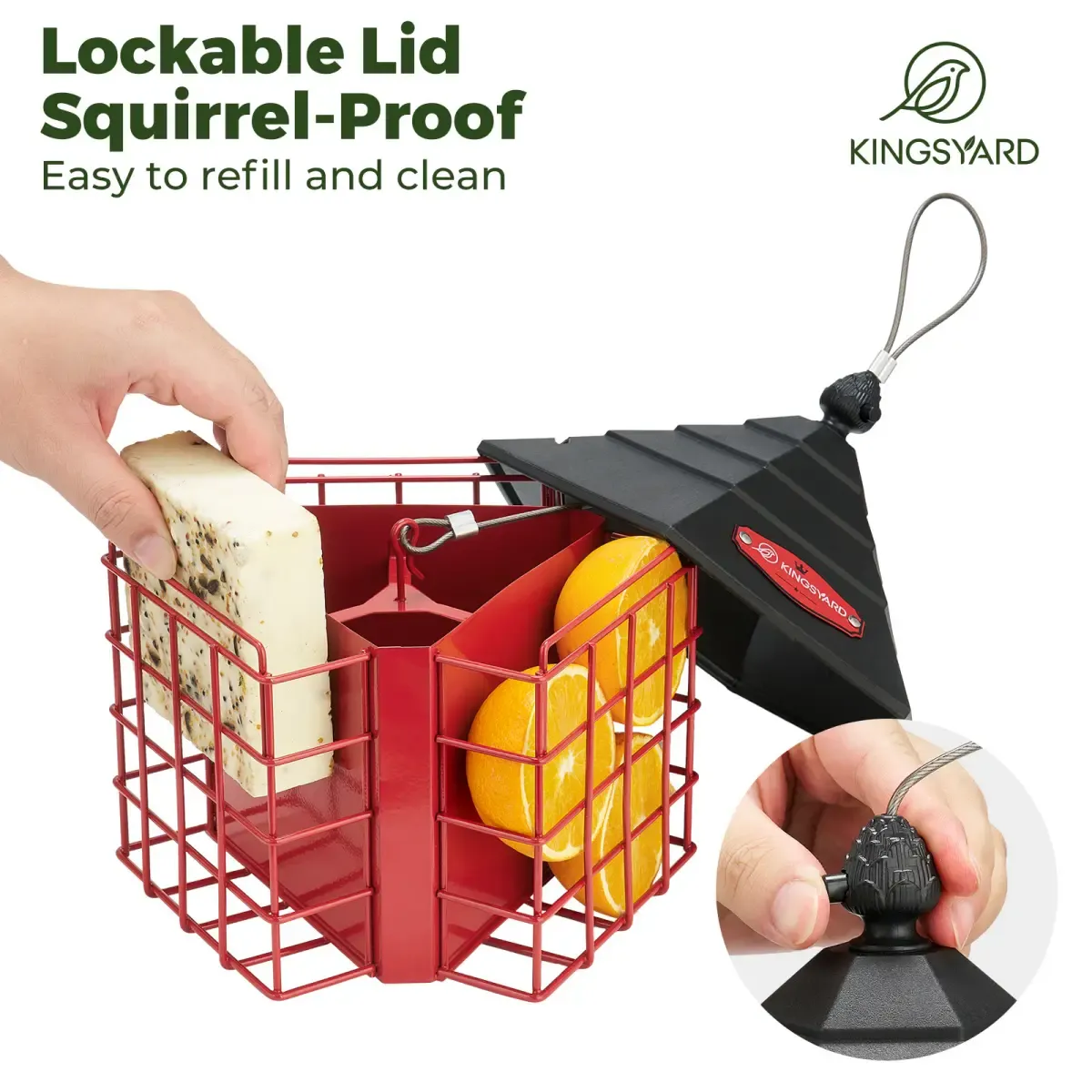 Kingsyard Metal Suet Bird Feeder with 3 Suet Cages 4 Kingsyard Metal Suet Bird Feeder with 3 Suet Cages 4