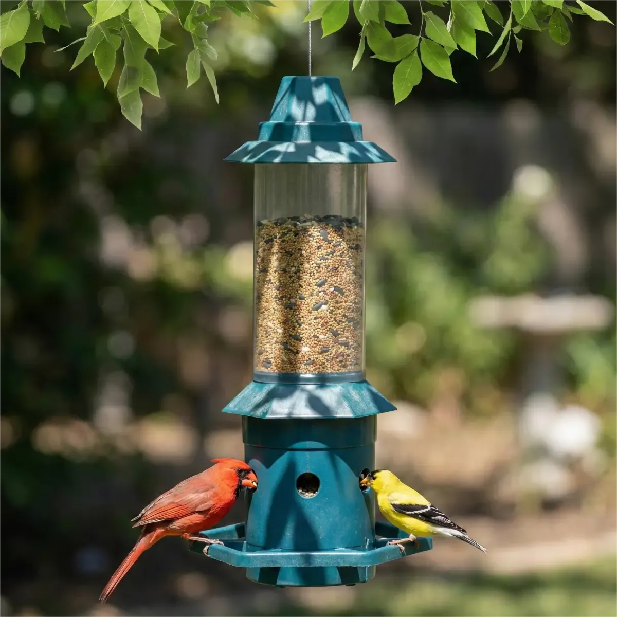 Kingsyard Squirrel Proof Weight Sensing Hanging Tube Bird Feeder