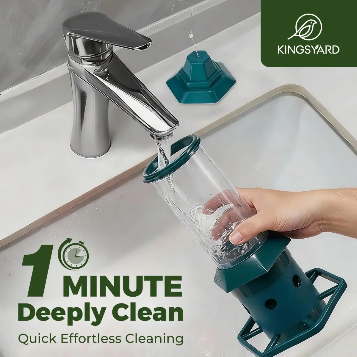 Green Kingsyard Squirrel Proof Weight Sensing Hanging Tube Bird Feeder 5