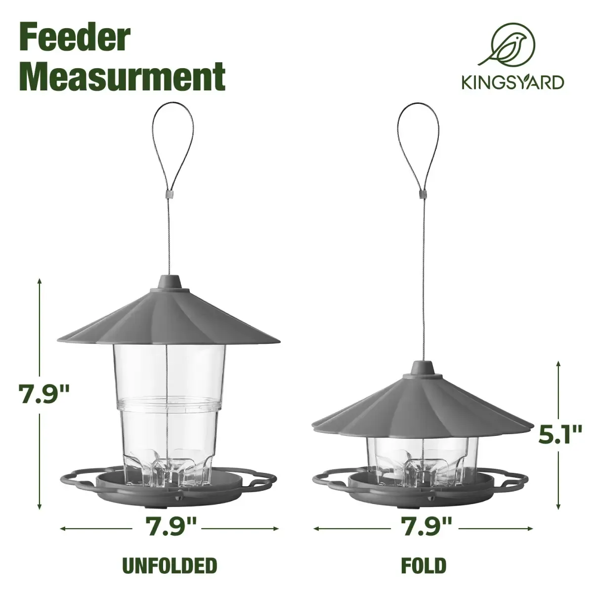 Kingsyard Squirrel Resistant 360 Degree Hopper Bird Feeder 3