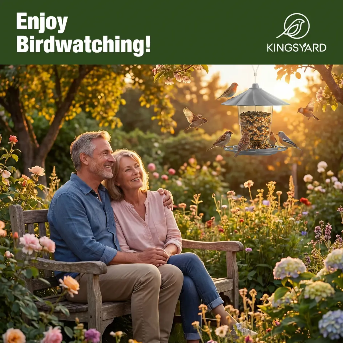 Kingsyard Squirrel Resistant 360 Degree Hopper Bird Feeder 8