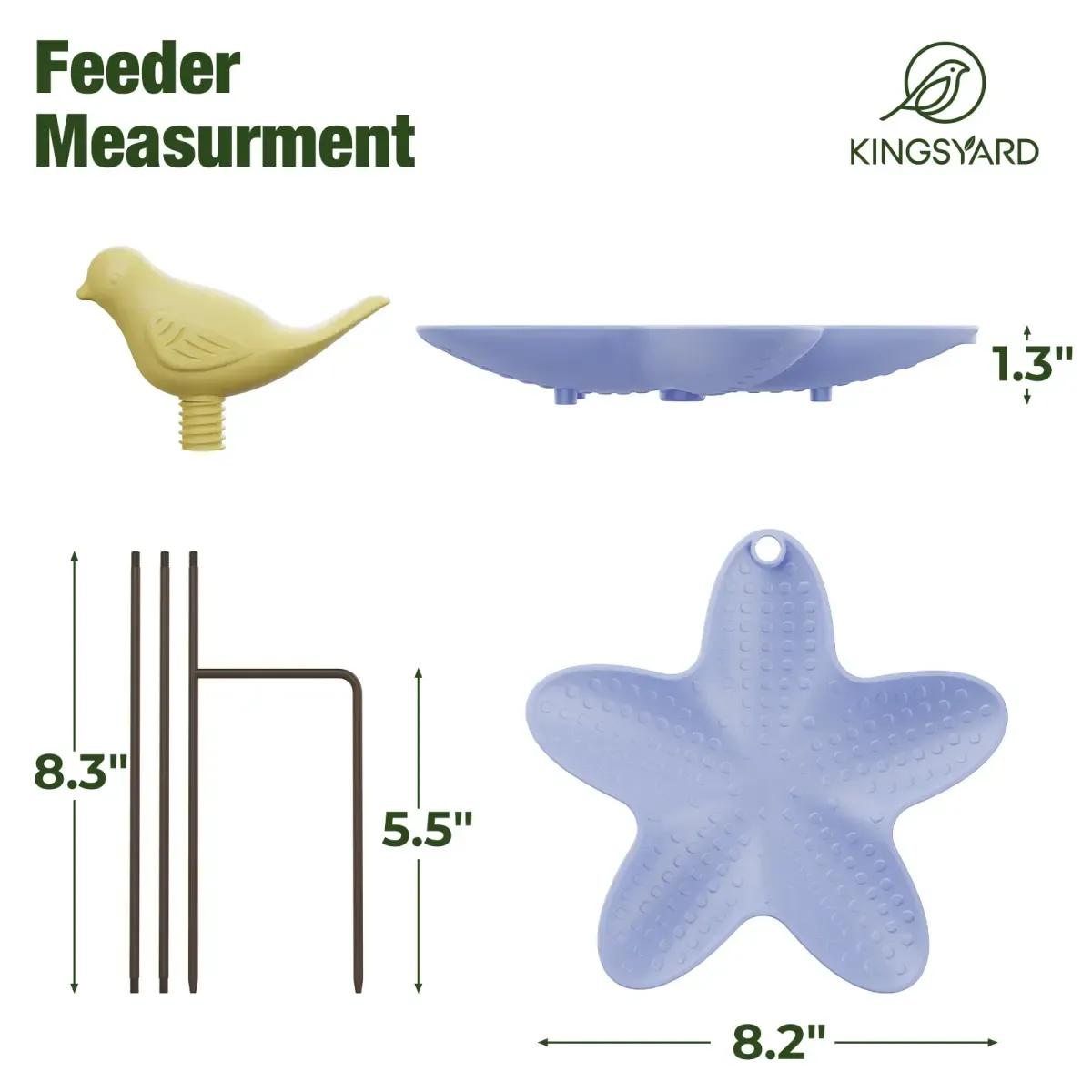 Kingsyard Adjustable Free Standing Tray Bird Feeder with Pole 3