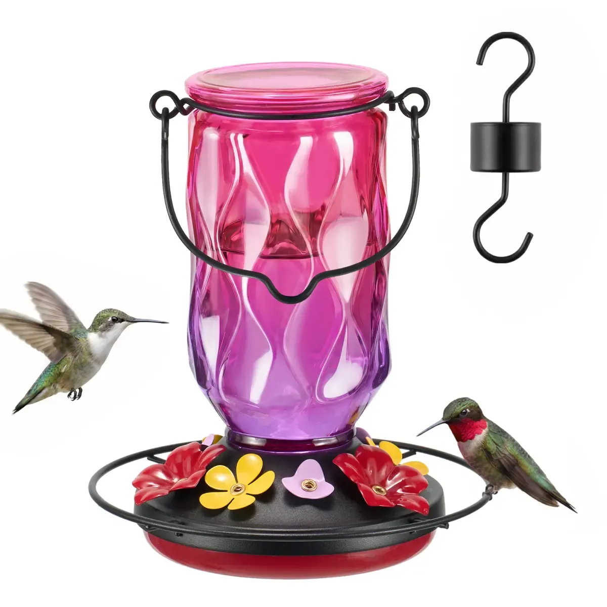 Kingsyard 20oz Ant Moat Glass Hummingbird Feeders 2 Kingsyard 20oz Ant Moat Glass Hummingbird Feeders 2
