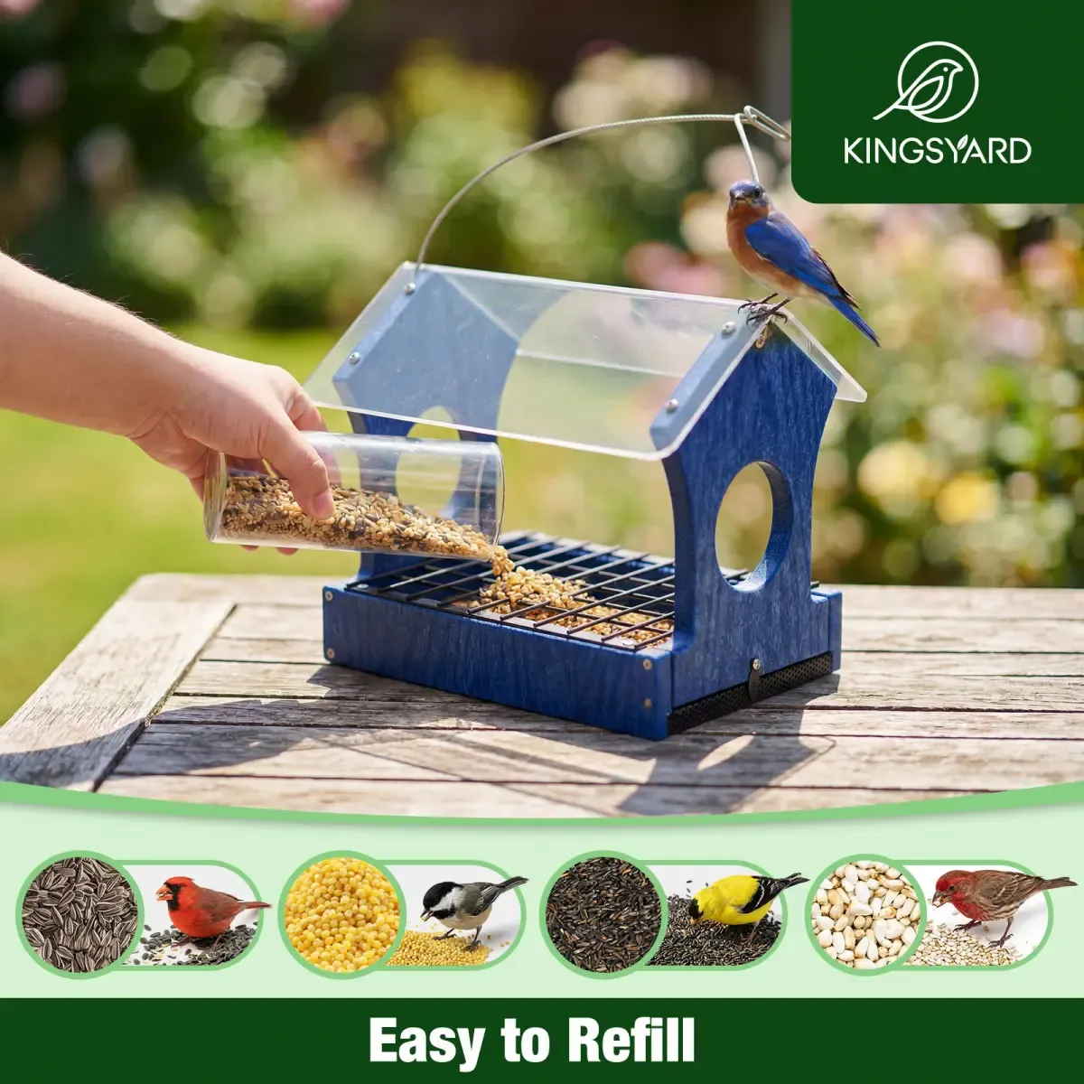 Kingsyard Rain-Resistant Elevated Perch Platform Bird Feeder 7