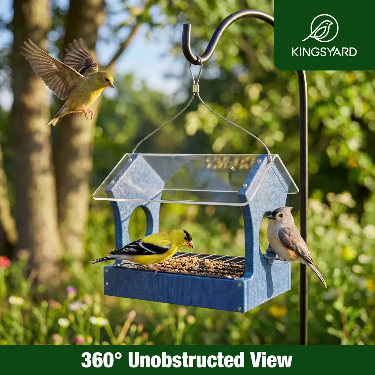 Kingsyard Rain-Resistant Elevated Perch Platform Bird Feeder 8