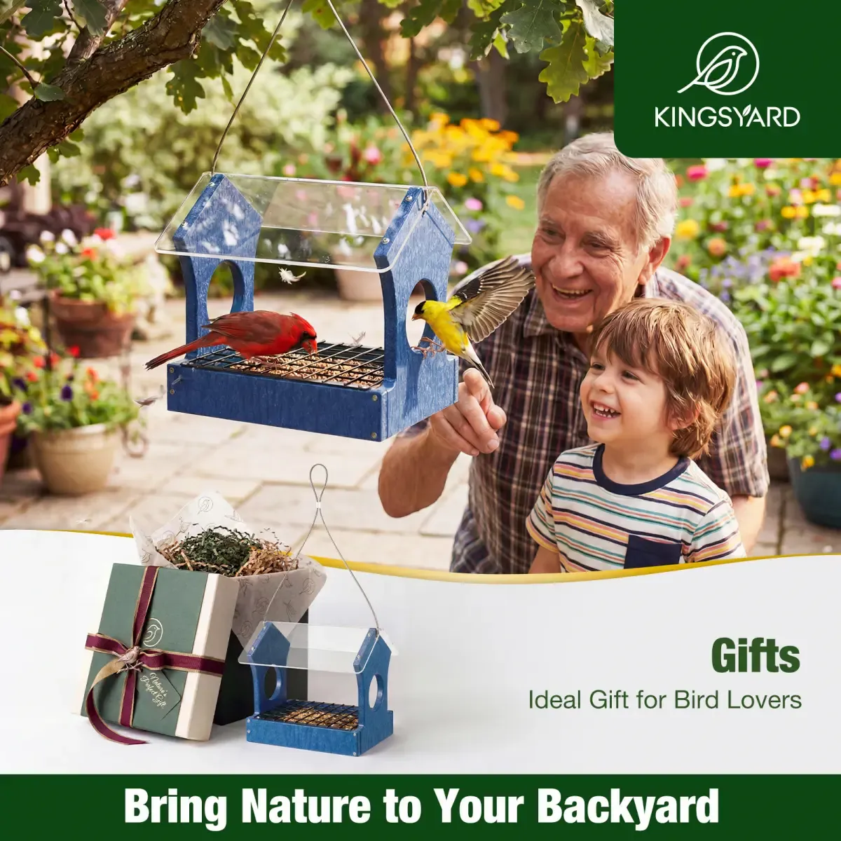 Kingsyard Rain-Resistant Elevated Perch Platform Bird Feeder 9