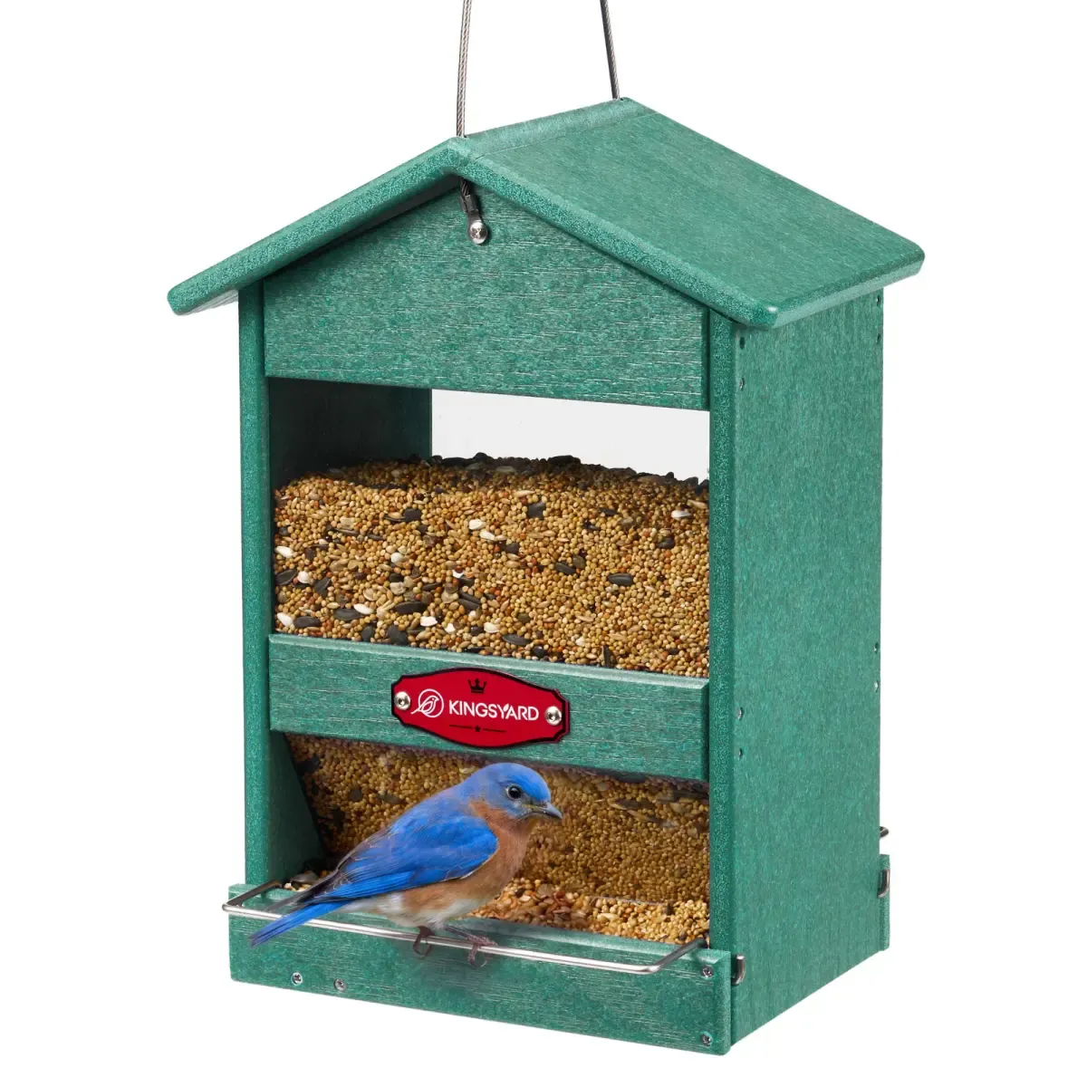 Kingsyard Hopper Dual-Sided Feeding Perches Wild Bird Feeder 2