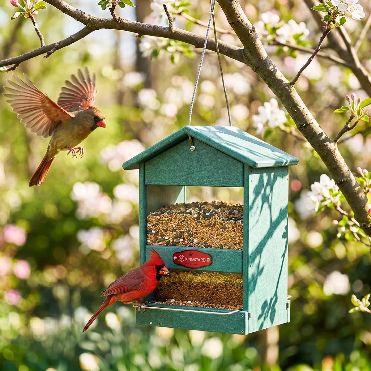 Kingsyard Hopper Dual-Sided Feeding Perches Wild Bird Feeder 7