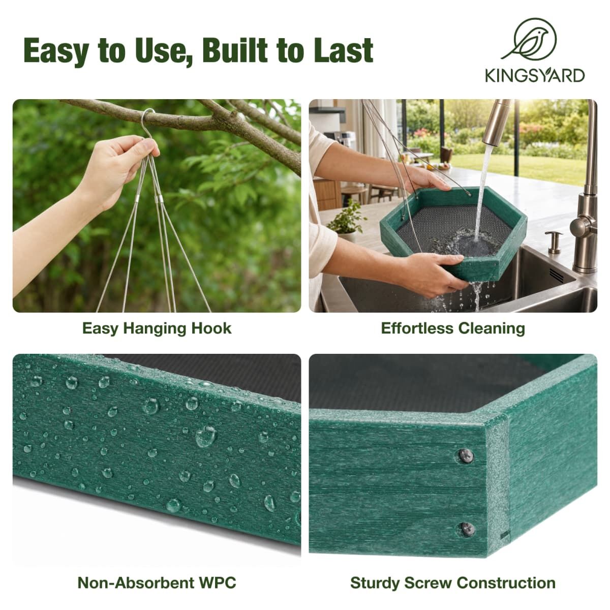 Kingsyard Recycled Poly Lumber Platform Bird Feeder 5 Kingsyard Recycled Poly Lumber Platform Bird Feeder 5