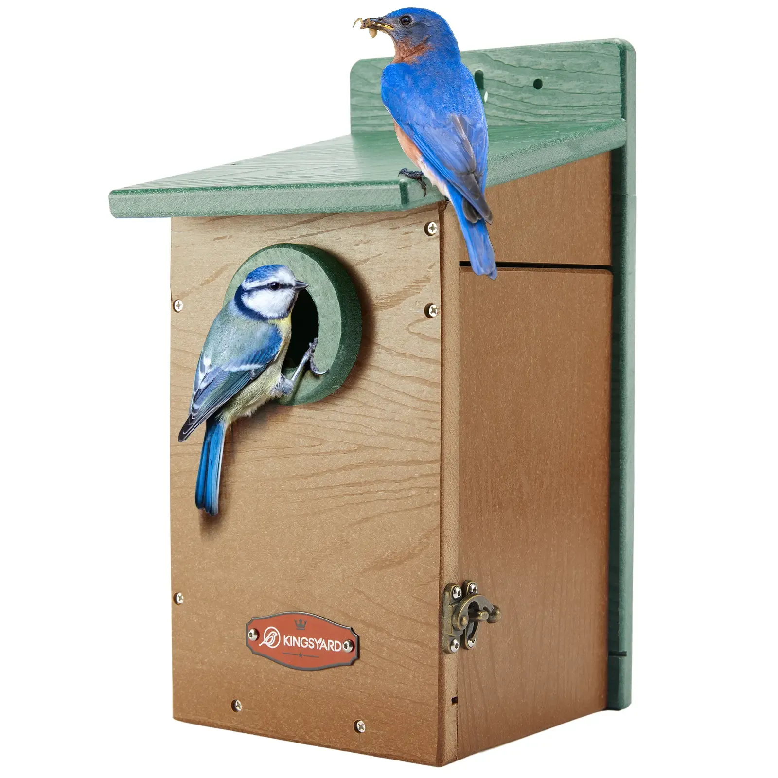 Green Kingsyard Durable Bluebird House with 1.5'' Hole for Outdoor Nesting 2