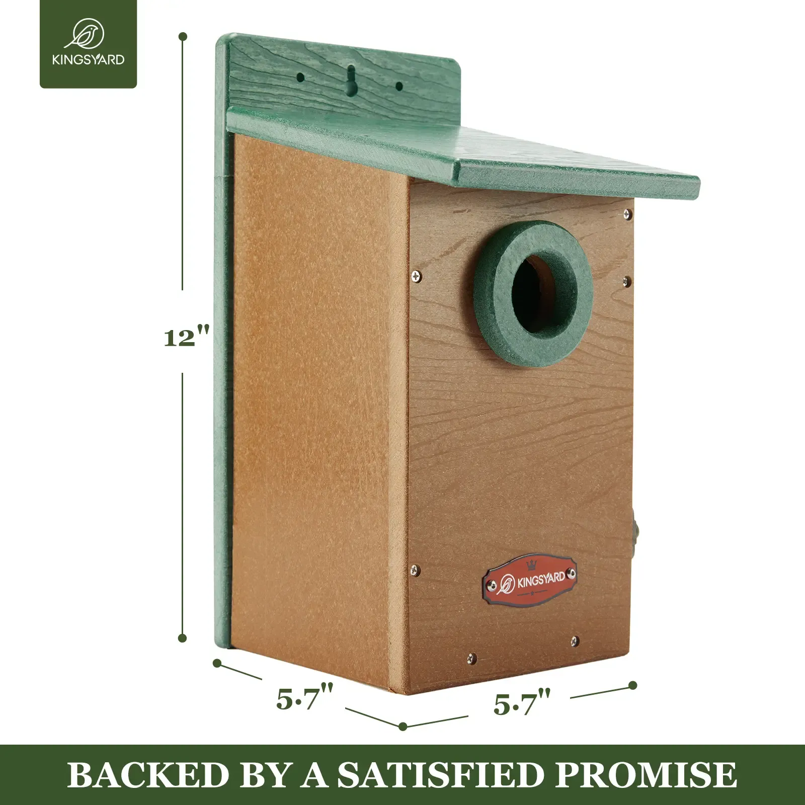 Green Kingsyard Durable Bluebird House with 1.5'' Hole for Outdoor Nesting 3