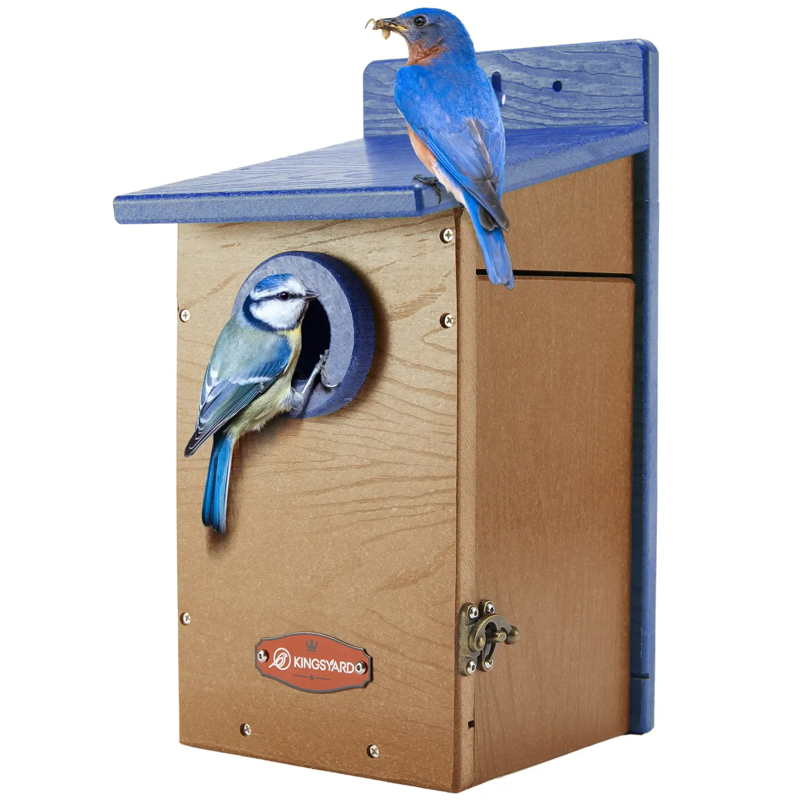 Blue & Brown Kingsyard Durable Bluebird House with 1.5'' Hole for Outdoor Nesting 2