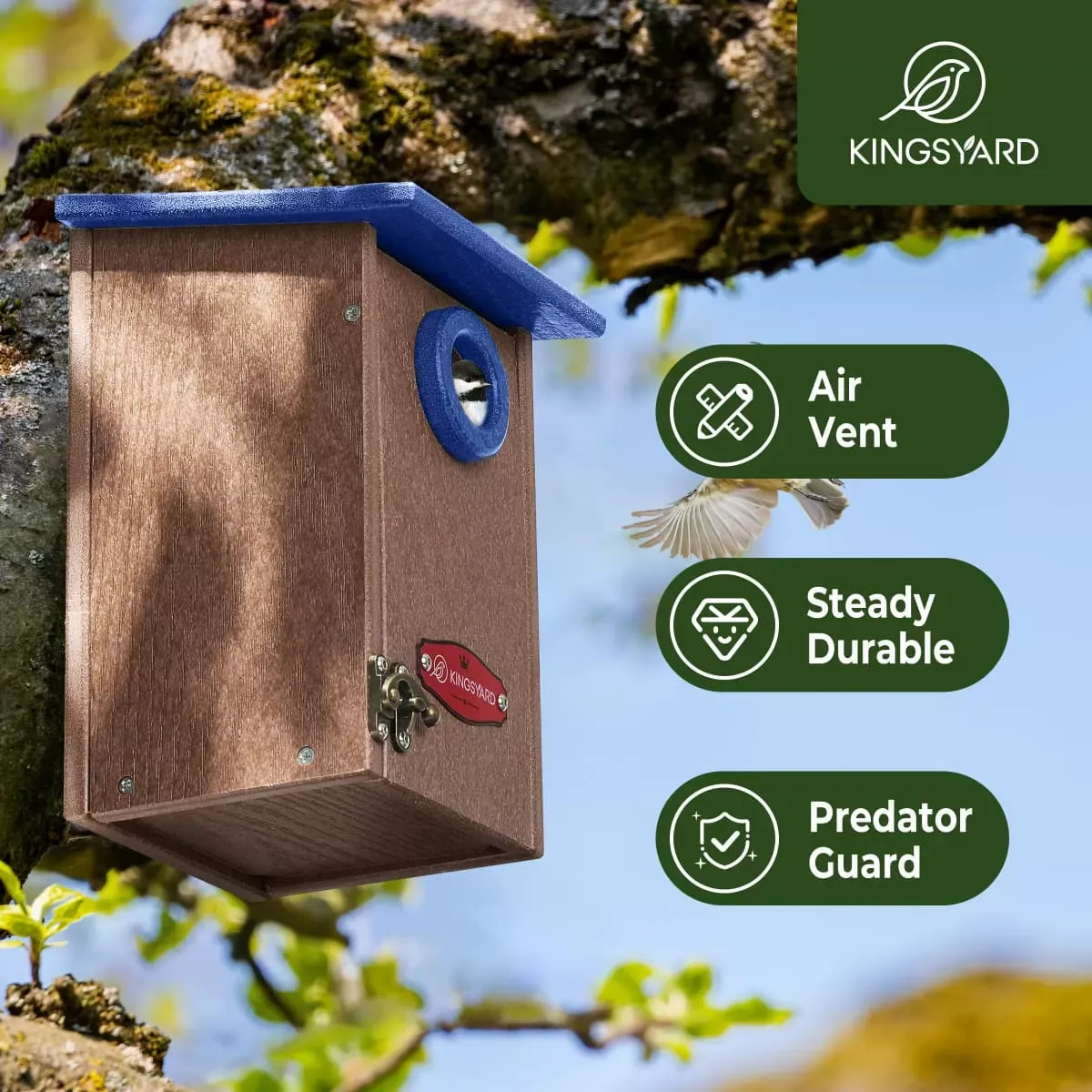 Kingsyard Weatherproof Wren Bird House with 1'' Hole 6