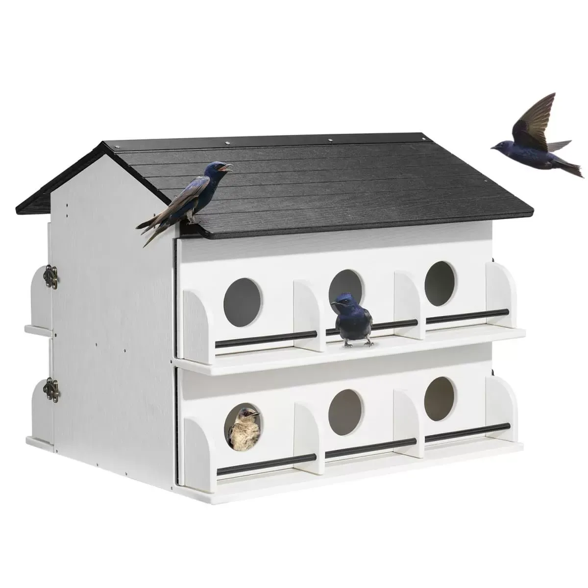 White Kingsyard Pre-Assembled 12-Room Purple Martin House 2